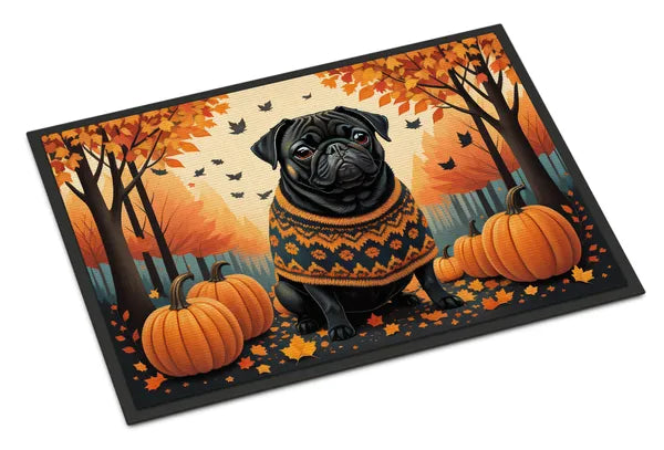 Caroline's Treasures Pug Artwork Doormat - 18x27" Indoor/Outdoor Non-Slip