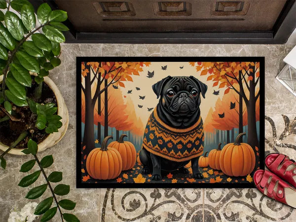 Caroline's Treasures Pug Artwork Doormat - 18x27" Indoor/Outdoor Non-Slip