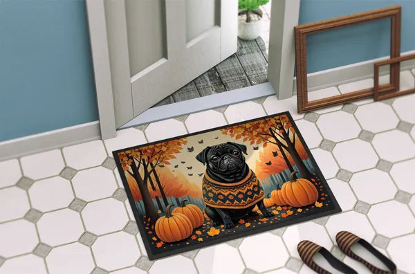 Caroline's Treasures Pug Artwork Doormat - 18x27" Indoor/Outdoor Non-Slip