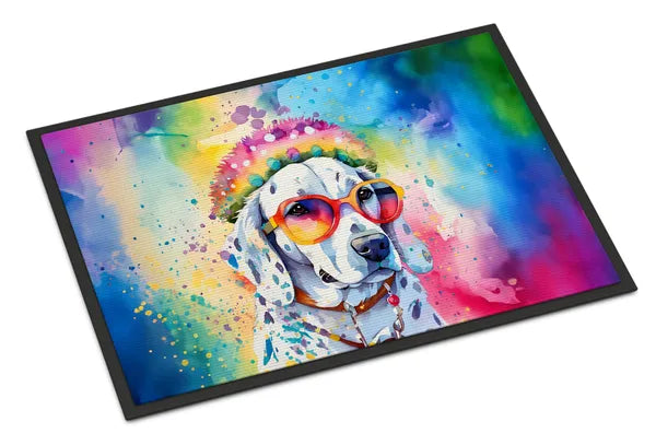 Aeelleea Dalmatian Hippie Doormat 18x27 Non Slip Washable Indoor Outdoor