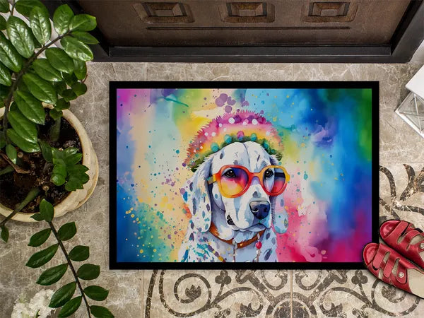 Aeelleea Dalmatian Hippie Doormat 18x27 Non Slip Washable Indoor Outdoor