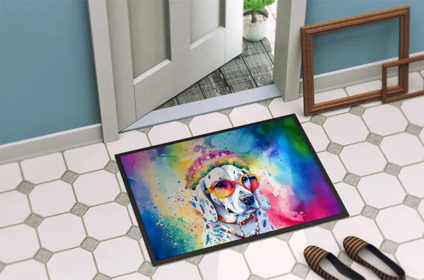Aeelleea Dalmatian Hippie Doormat 18x27 Non Slip Washable Indoor Outdoor