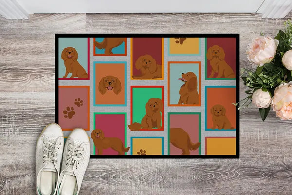 Aeelleea Ruby Cavalier Spaniel Doormat 18x27 Non Slip Washable