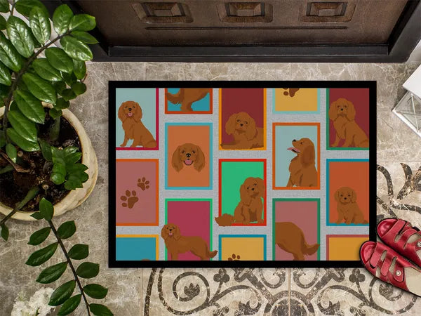 Aeelleea Ruby Cavalier Spaniel Doormat 18x27 Non Slip Washable