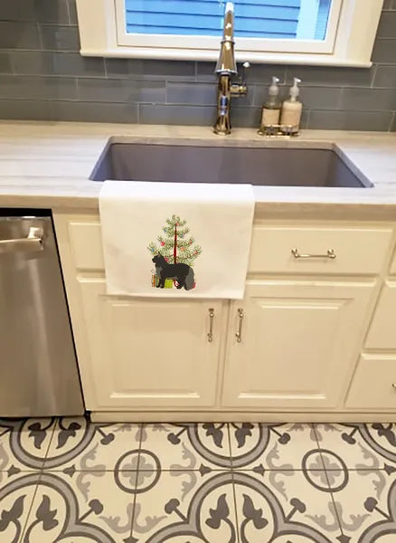 Set of 2 Maine Coon Cat Christmas Kitchen Towels, White Decorative Dish Hand Towels, 19×28in Multipurpose Cloth for Kitchen, Bathroom & Tea