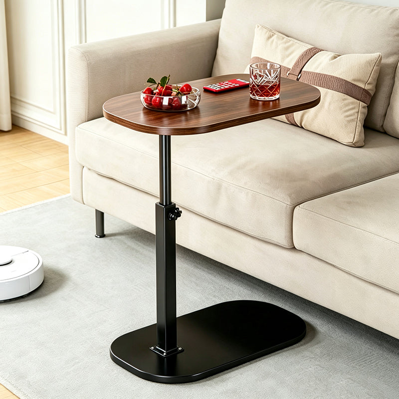 Adjustable Height C Shaped Side Table, 360° Swivel Rotating Tabletop Slide Under Sofa Bed Bathtub, Modern Small C End Table Couch Side Coffee Table