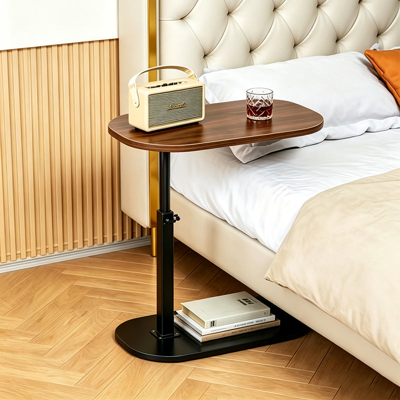 Adjustable Height C Shaped Side Table, 360° Swivel Rotating Tabletop Slide Under Sofa Bed Bathtub, Modern Small C End Table Couch Side Coffee Table