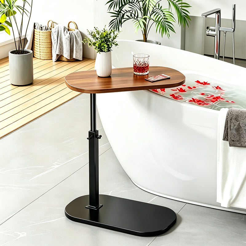 Adjustable Height C Shaped Side Table, 360° Swivel Rotating Tabletop Slide Under Sofa Bed Bathtub, Modern Small C End Table Couch Side Coffee Table