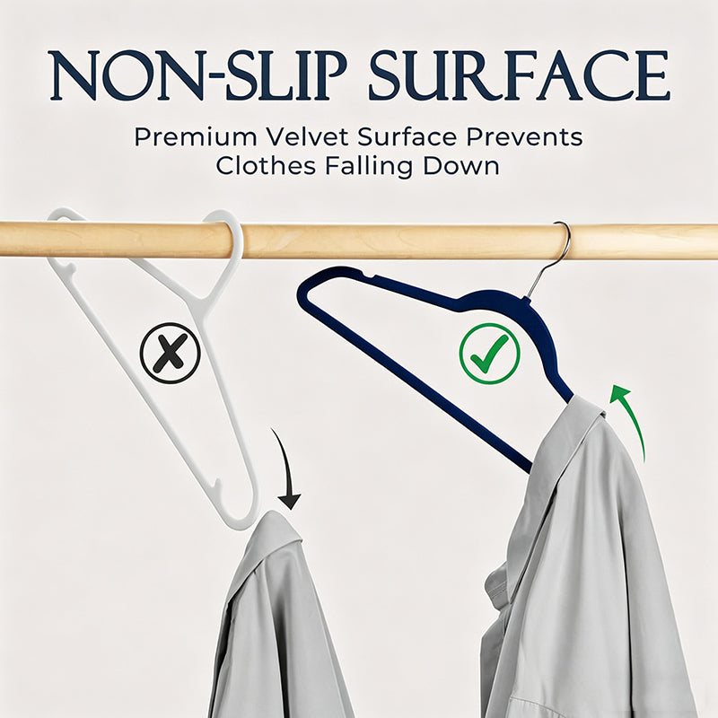 AEELLEEA 10 Pack Velvet Hangers, Premium Non-Slip Clothes Hangers