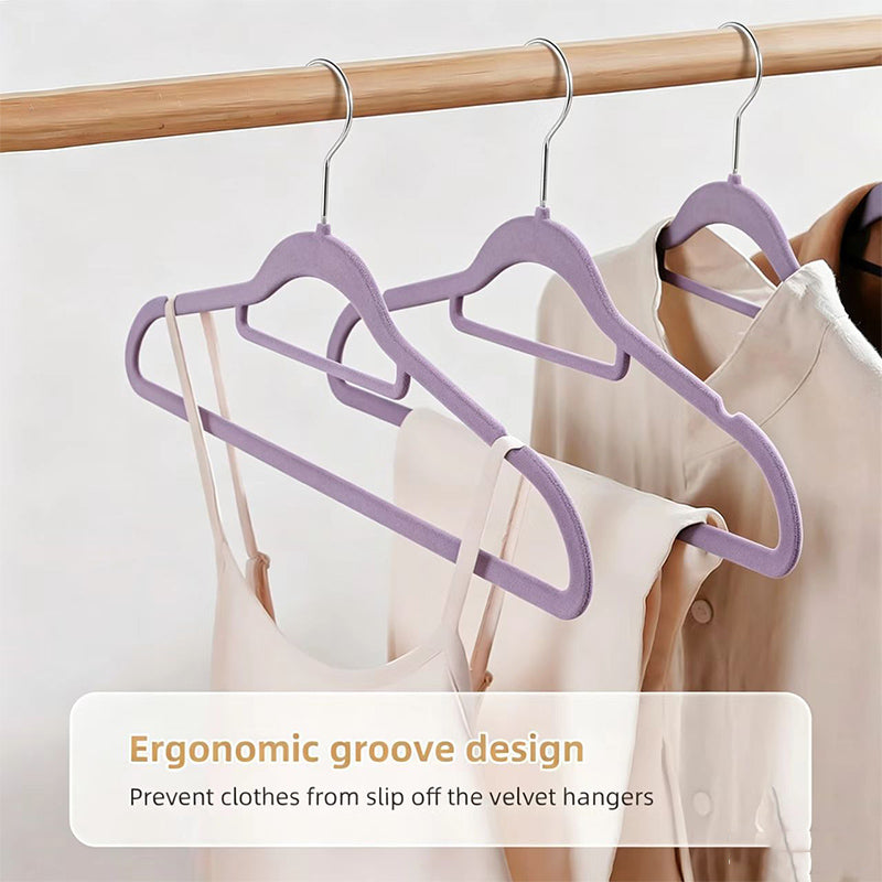 AEELLEEA 10 Pack Velvet Hangers, Premium Non-Slip Clothes Hangers, Light Purple