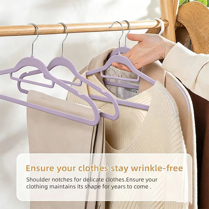 AEELLEEA 10 Pack Velvet Hangers, Premium Non-Slip Clothes Hangers, Light Purple