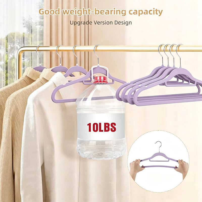 AEELLEEA 10 Pack Velvet Hangers, Premium Non-Slip Clothes Hangers, Light Purple