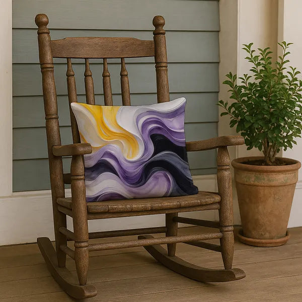 Aeelleea Nonbinary Pride Throw Pillow 18x18 in, Enby Flag Cushion for Couch Bed Patio