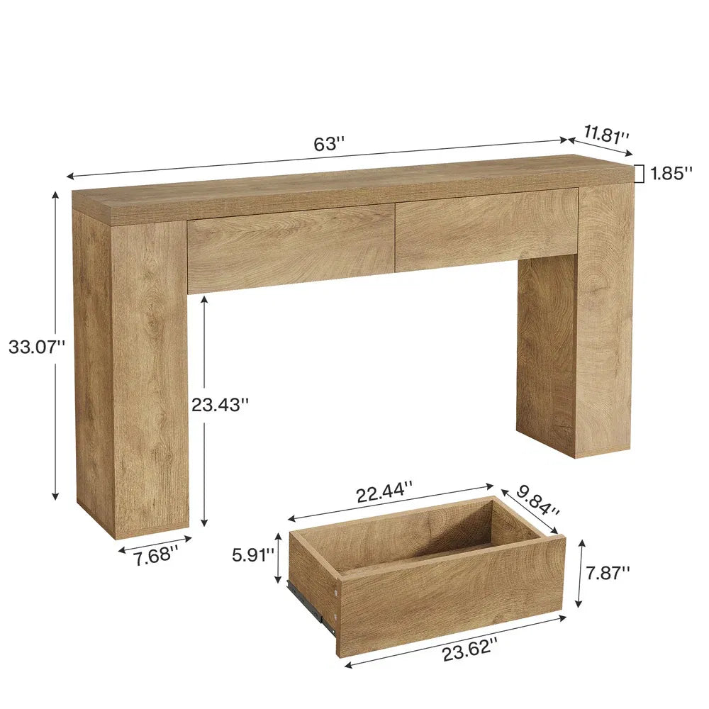 Console Sofa Table with Storage, Narrow Entryway Hallway Accent Table for Living Room Foyer