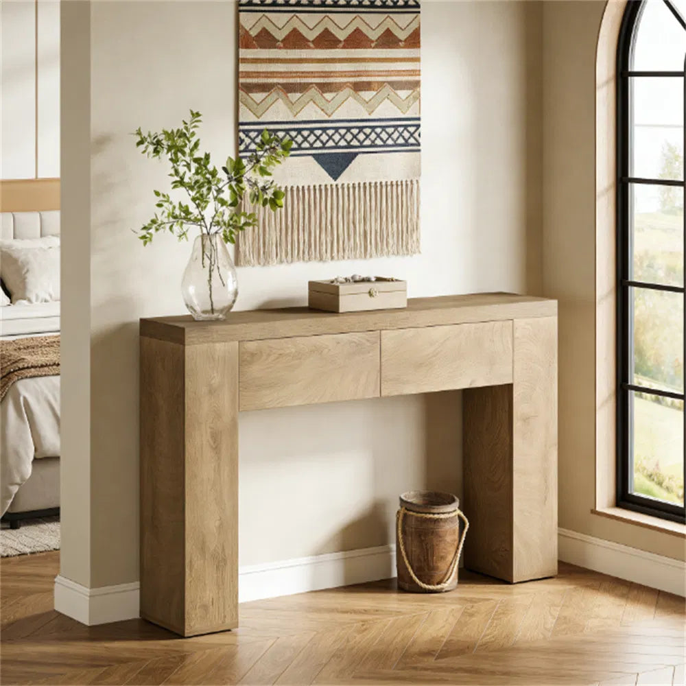 Console Sofa Table with Storage, Narrow Entryway Hallway Accent Table for Living Room Foyer