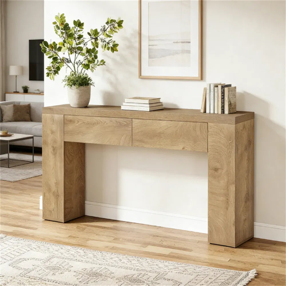 Console Sofa Table with Storage, Narrow Entryway Hallway Accent Table for Living Room Foyer