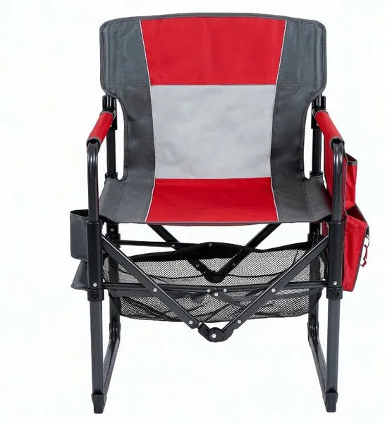 Sturdy Folding Outdoor Camping Chair with Cup Holder & Side Pocket, Portable Outdoor Seat for Camping, Travel & Fishing