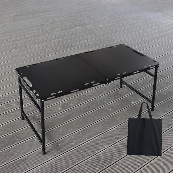 Fast Open Tactical Folding Table, Stainless Steel Portable Camping Picnic Multi-function Outdoor Table