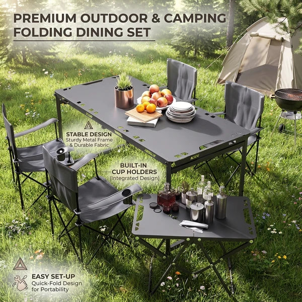 Fast Open Tactical Folding Table, Stainless Steel Portable Camping Picnic Multi-function Outdoor Table