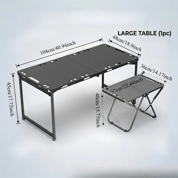 Fast Open Tactical Folding Table, Stainless Steel Portable Camping Picnic Multi-function Outdoor Table
