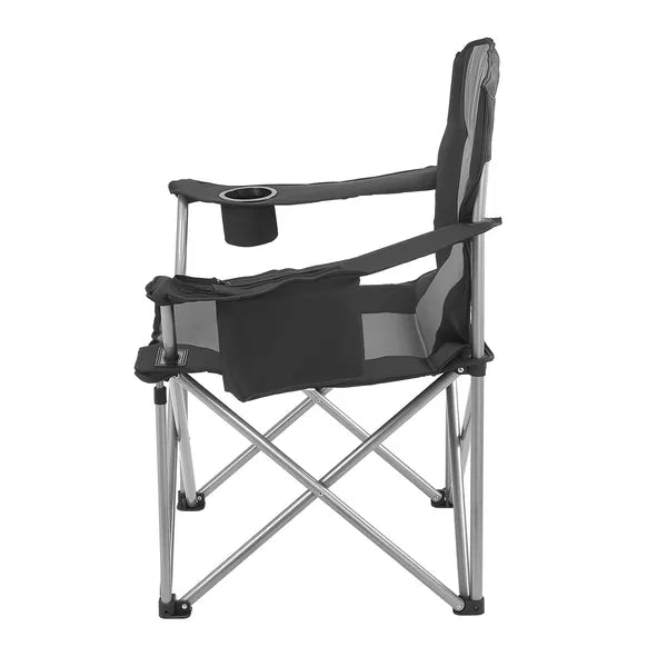 2 Pack Oversized Folding Camping Chair, 450lbs Weight Capacity, Padded Back & Armrest, Cup Holder Side Pocket, Cooler & Carry Bag for Outdoor Fishing