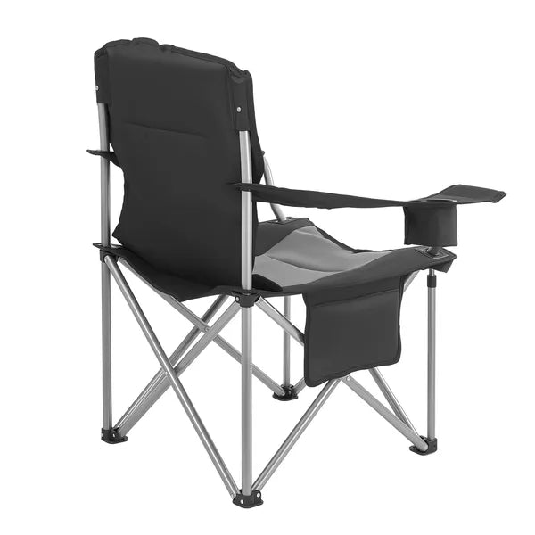 2 Pack Oversized Folding Camping Chair, 450lbs Weight Capacity, Padded Back & Armrest, Cup Holder Side Pocket, Cooler & Carry Bag for Outdoor Fishing