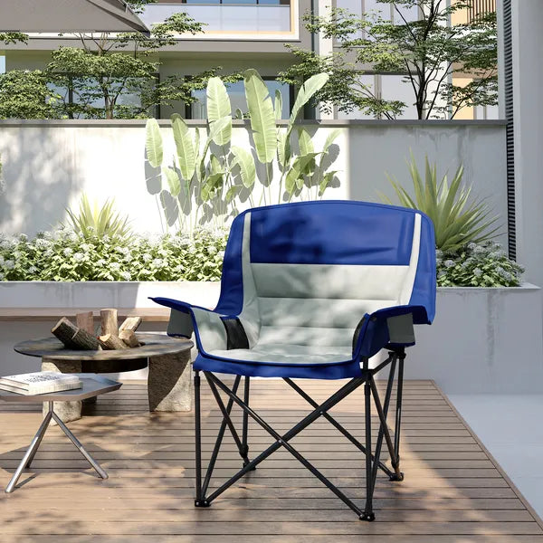 Aeelleea Folding Camping Chair, 39×28×40.6 Inch Portable Oversized Foldable Lawn Chair with Side Pocket, Cup Holder & Storage Bag for Outdoor Use