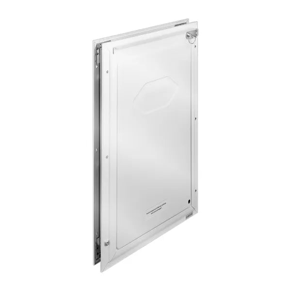 Aluminum Frame Pet Door 11.3"×16.02", Lockable Weatherproof Dog Cat Door, Magnetic PVC Flap, Easy Install for Interior Exterior Doors