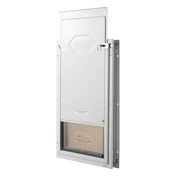 Aluminum Frame Pet Door 11.3"×16.02", Lockable Weatherproof Dog Cat Door, Magnetic PVC Flap, Easy Install for Interior Exterior Doors