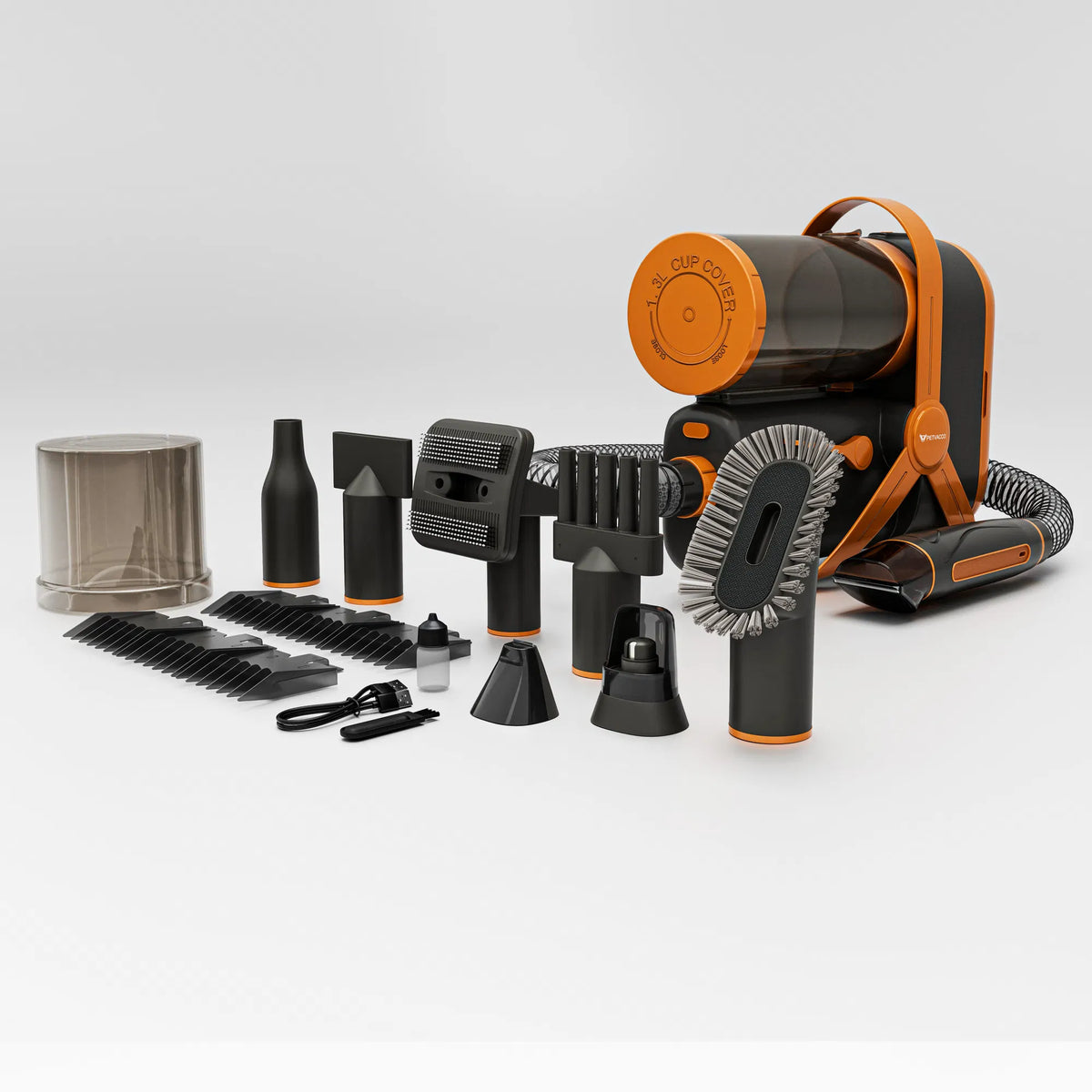 AEELLEEA Pet Grooming Vacuum Kit 7-in-1, Dog Cat Hair Clipper Nail Grinder & Blow Dryer, 10KPa 2.5L Cup, Low Noise, 6 lbs, 13.3x6x8.2 In