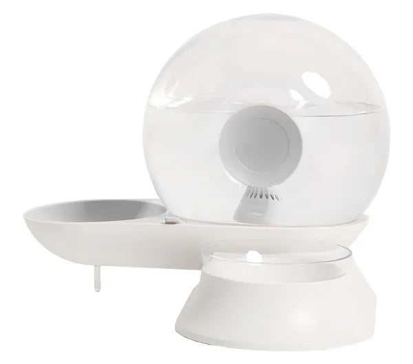 2-in-1 Pet Water Dispenser and Food Bowl with Filter, Gravity Water Feeder for Cats and Dogs
