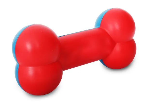 Bone-Shaped Dog Chew Toy, Floating Fetch Toy for Indoor & Outdoor Water Play, Red & Blue