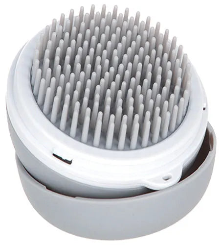 3-in-1 Portable Pet Grooming Brush & Comb Set, Dual-Sided Brush with Storage Case and Wrist Strap for Dogs & Cats, Gray