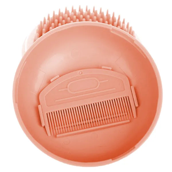 3-in-1 Portable Pet Grooming Brush & Comb Set, Dual-Sided Brush with Storage Case and Wrist Strap for Dogs & Cats, Orange