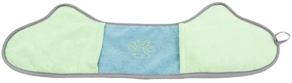 2-in-1 Pet Grooming Towel & Brush, Microfiber Drying Mitt with Built-In Grooming Brush for Dogs & Cats, 24.4 x 8.27 in
