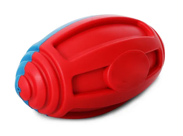 Durable Dog Chew Toy with Grip Handle, Interactive Fetch & Tug Toy for Medium Dogs, Red & Blue