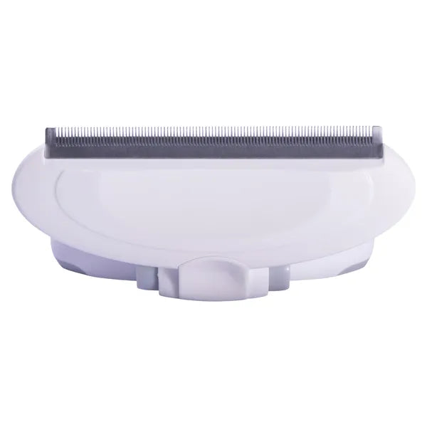 Pet Deshedding Grooming Comb with Swivel Handle, Stainless Steel Blade, Adjustable Grip, Lavender