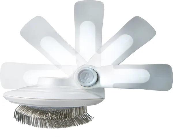 Swivel Pet Grooming Slicker Brush with Air Cushion, Rotating Handle & Metal Pins for Dogs and Cats, 4.13" Gray