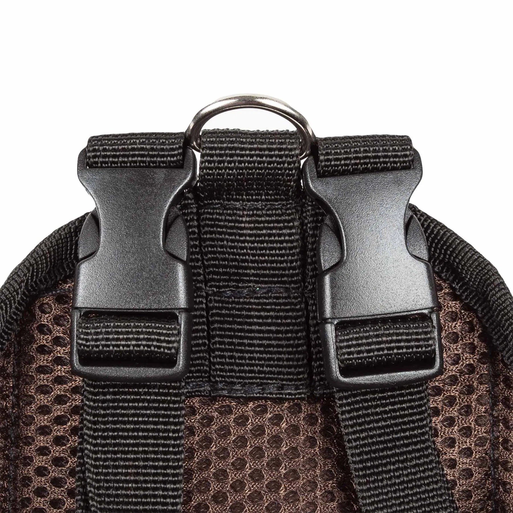 Dog Harness Backpack with Large Storage Pocket, Adjustable Straps, Breathable Mesh & Leash Ring - Brown