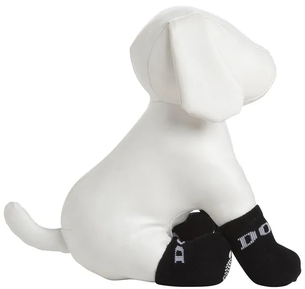 4-Pack Dog Socks with Non-Slip Paw Grips, Soft Stretch Pet Socks for Indoor Floors, Black