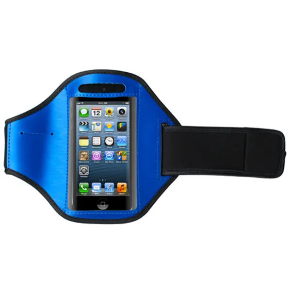 Adjustable Phone Armband for Running, Sports Phone Holder for Phones Under 4", Blue