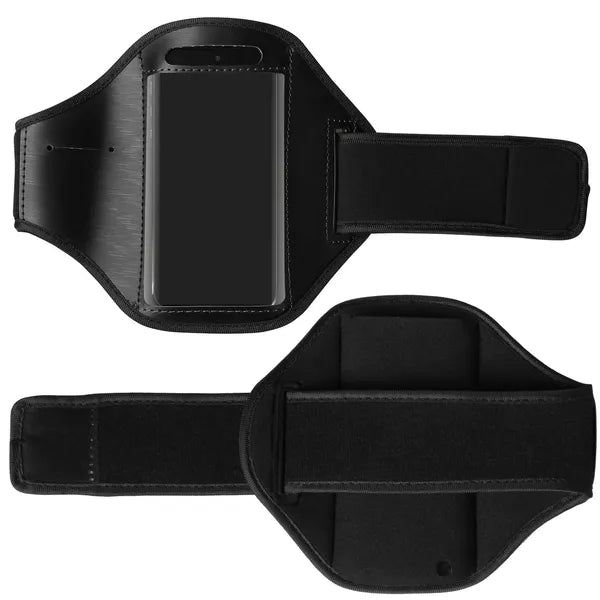 Adjustable Phone Armband for Running, Sweat-Resistant Sports Phone Holder for Phones Under 4", Black