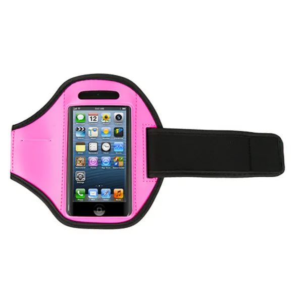 Sports Phone Armband for Running, Adjustable Workout Arm Band Holder for Phones Up to 4 in, Pink