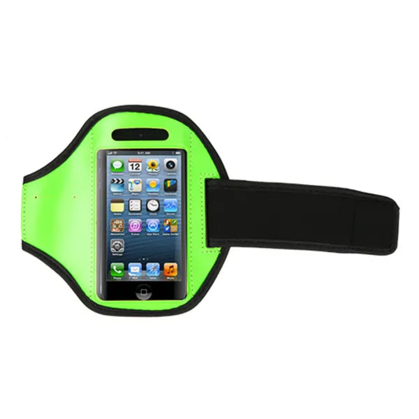 Adjustable Phone Armband for Running, Sports Phone Holder for Phones Under 4", Neon Green