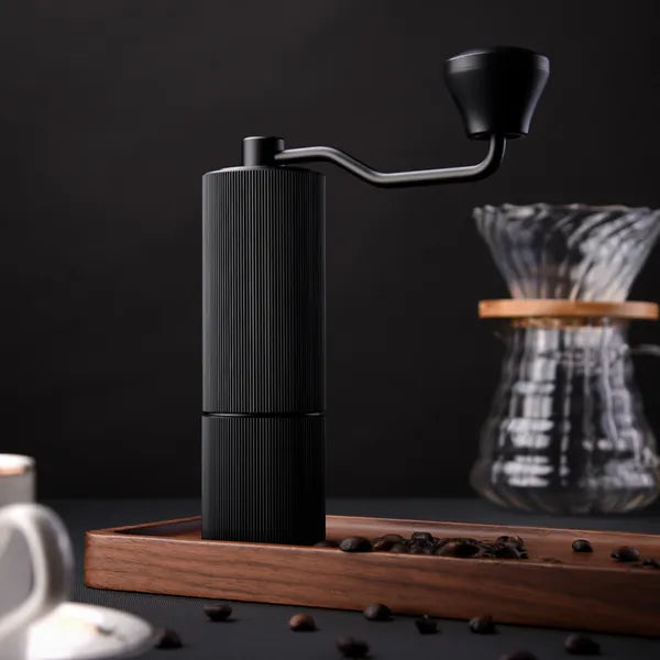 Aeelleea Portable Manual Coffee Grinder, 5.8in x 1.9in, Stainless Steel Conical Burr, Adjustable Grind, 25g for Espresso French Press Moka Pot