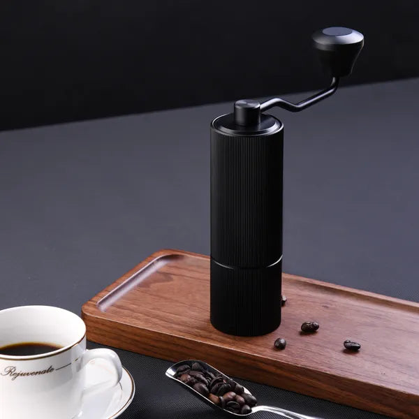 Aeelleea Portable Manual Coffee Grinder, 5.8in x 1.9in, Stainless Steel Conical Burr, Adjustable Grind, 25g for Espresso French Press Moka Pot