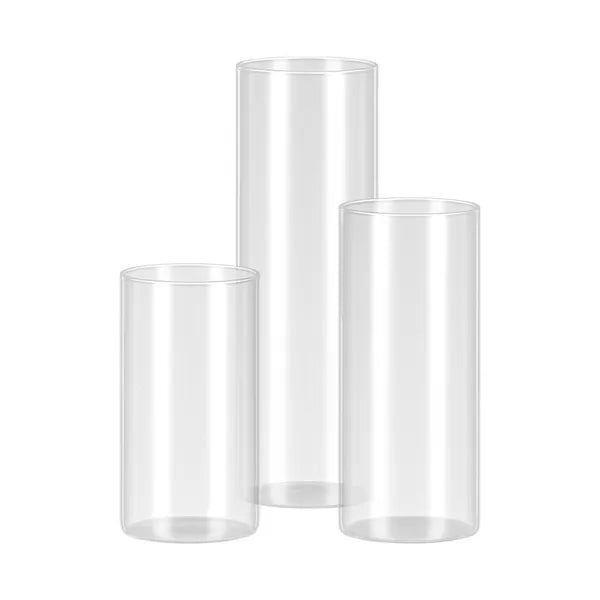 Aeelleea 24Pcs Pillar Candle & Glass Vase Set, Clear Cylindrical Hurricane Candle Holders, Tall Vases for Wedding Table Centerpiece, Thanksgiving Party Decor