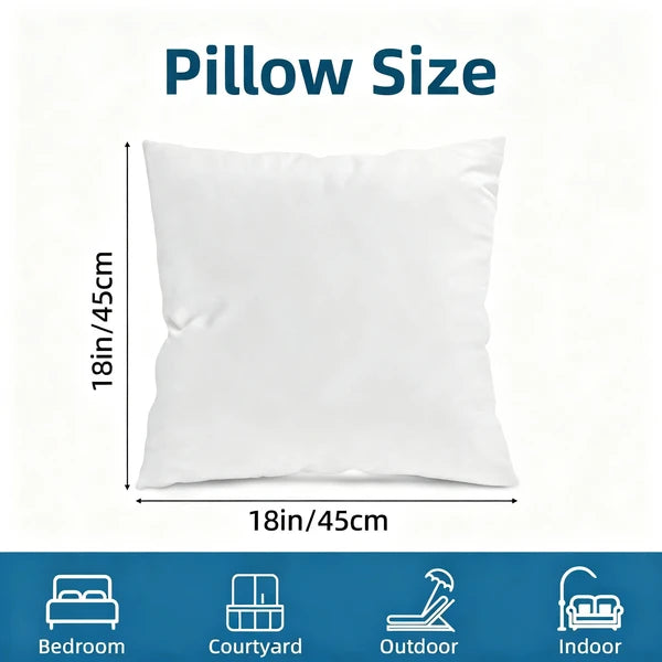Aeelleea 18x18 Pillow Inserts Set of 4, White Square Throw Pillow Form, Water Resistant Indoor Outdoor Sofa Couch