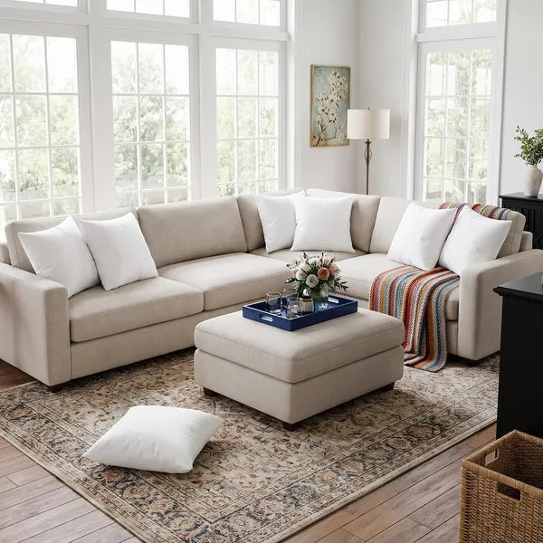 Aeelleea 18x18 Pillow Inserts Set of 4, White Square Throw Pillow Form, Water Resistant Indoor Outdoor Sofa Couch