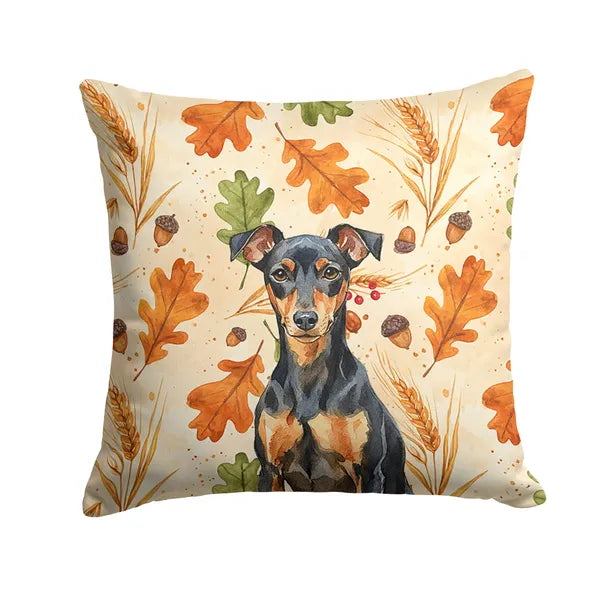 Aeelleea Manchester Terrier Heirloom Fall Throw Pillow,14×14in Indoor Outdoor Cushion for Couch Bed Patio